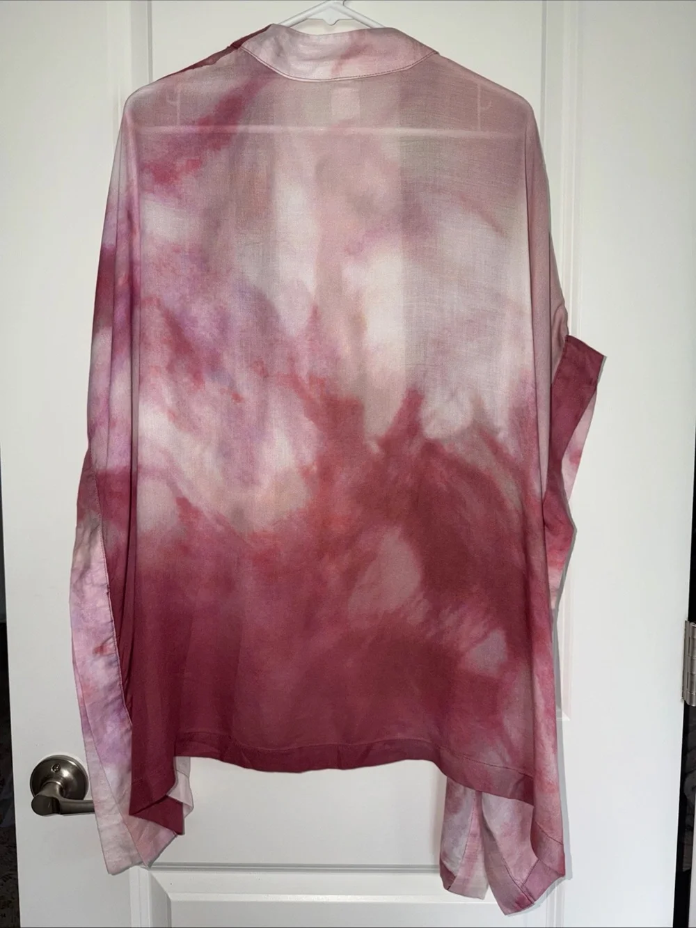 Chico's Rose-Pink Tie-Dye Kimono Cover-Up